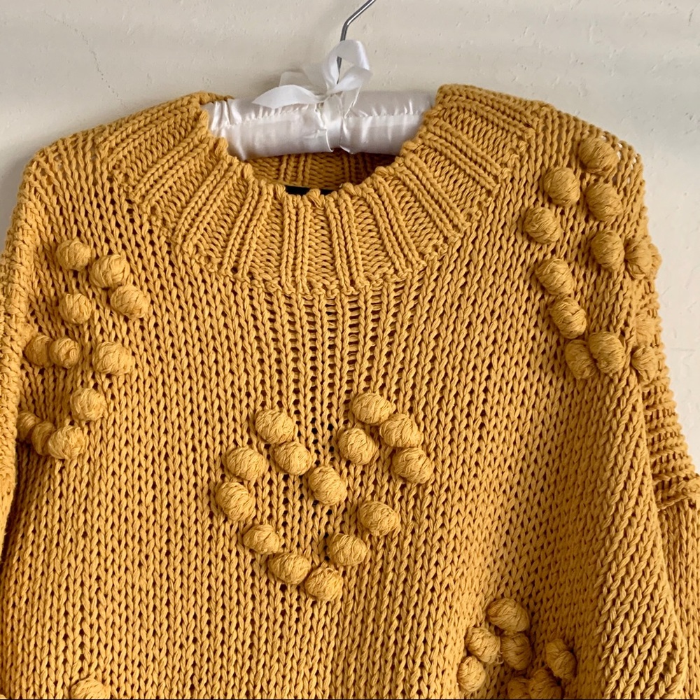 LoveAtFirstFind Yellow Heart Bobble Sweater L - Picture 4 of 8